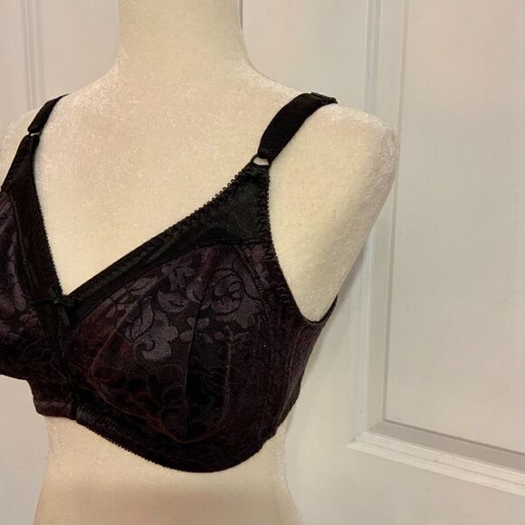 Bali Black Soft Cup Full Coverage Wide Strap Supportive Bra Size 36D - Picture 4 of 8